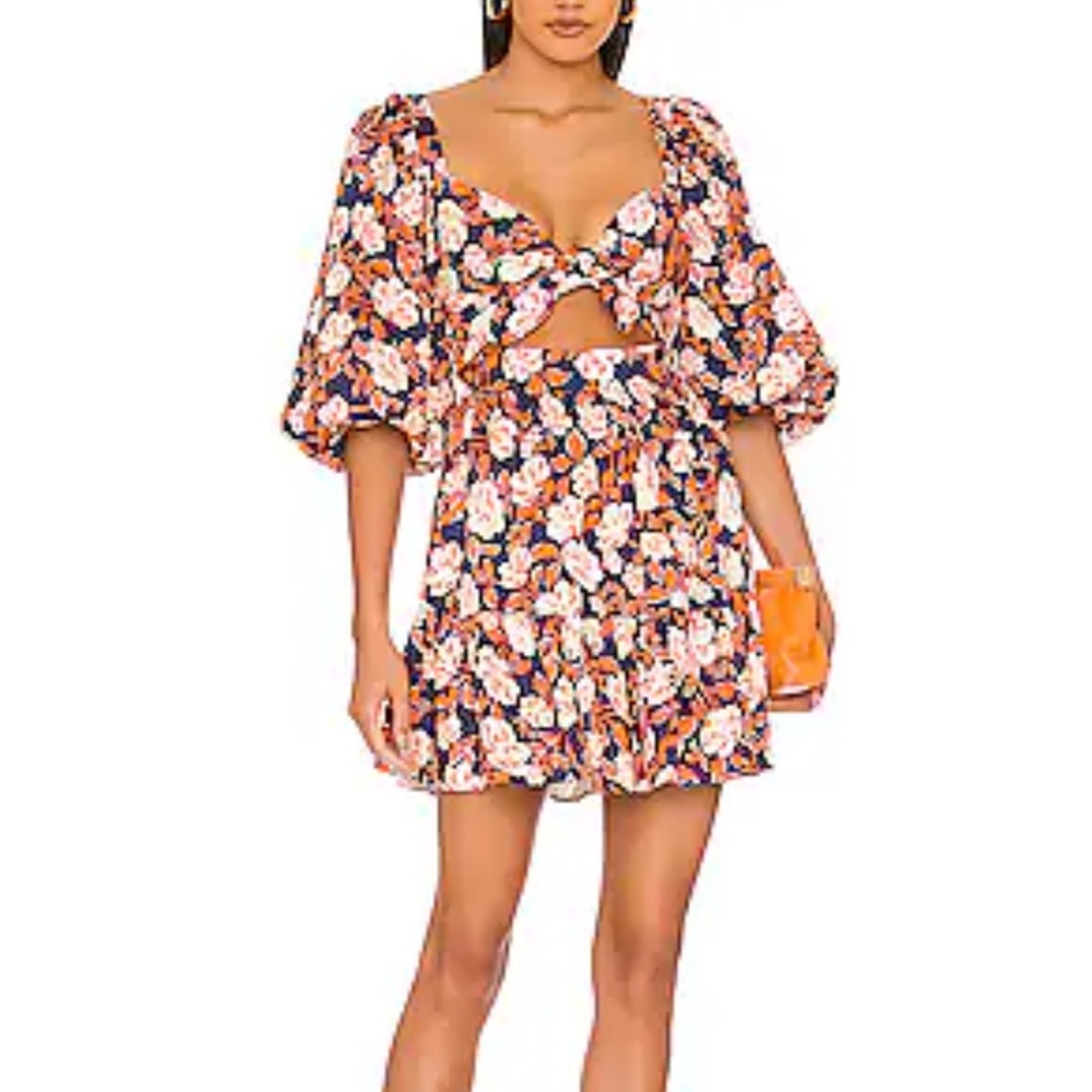 NEW AMUR Medina Mini Dress in Twilight Blue Floral size 4